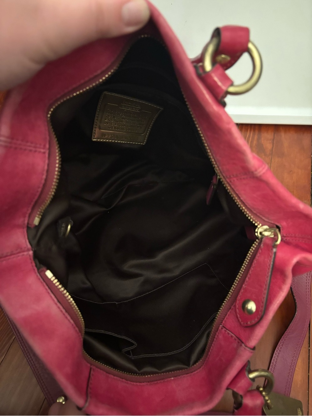 Coach Madison Leather Pink Tote Bag with Brass Hardware - Picture 9 of 10